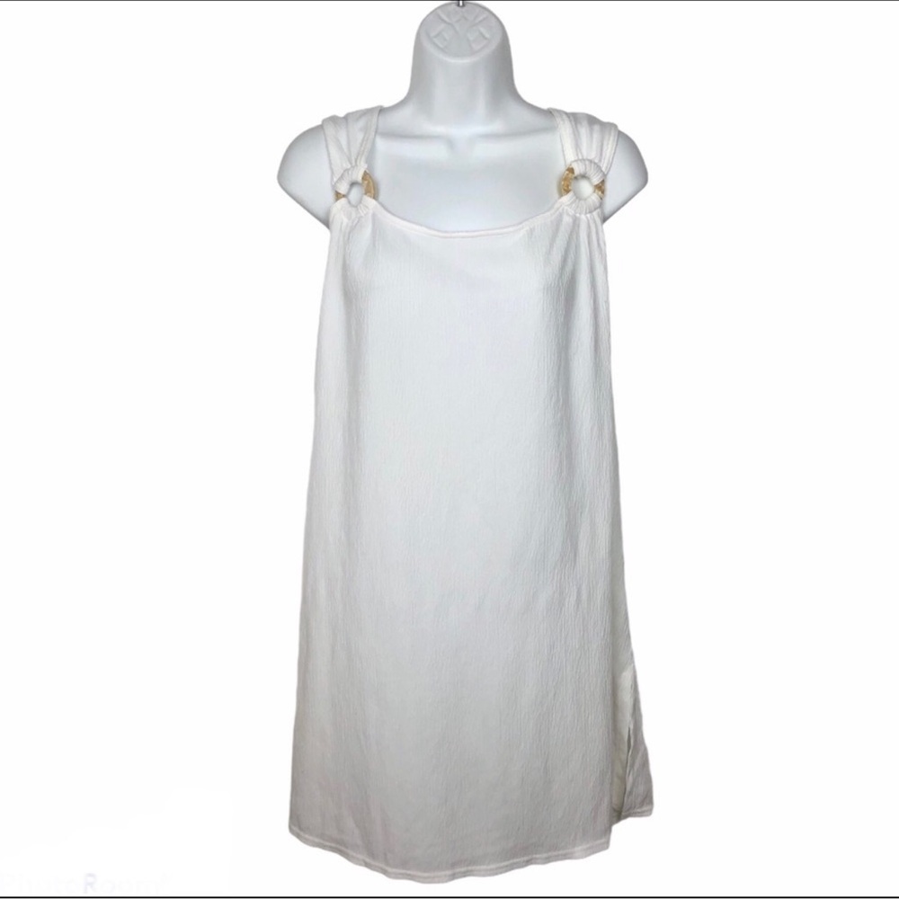 Croft & Barrow White Gauze O-Ring Swim Cover Up